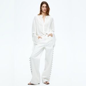 H&M studded white jeans